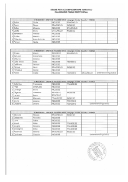 CALENDARIO FINALE - Provincia di Vicenza