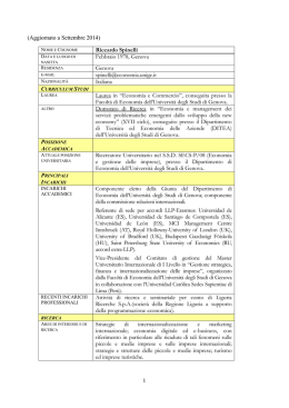 Curriculum vitae - Economia - Universit&agrave; Degli Studi Di Genova