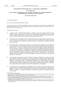 REGOLAMENTO DI ESECUZIONE (UE) N. 1114/•2014 DELLA