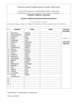 DA inviare pianificazione laboratori venipuntura