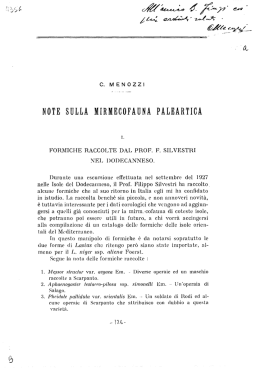 NOTE SULLA MIRMECOFAUNA PALE&Agrave;RTIC&Agrave;