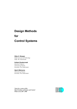 Design Methods for Control Systems