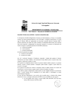 Nota al bilancio - Dipartimento di Scienze e Tecnologie Avanzate