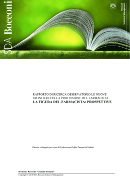 la figura del farmacista - Federazione Ordini Farmacisti Italiani