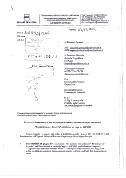 Nota Dipartimento Politiche della Persona
