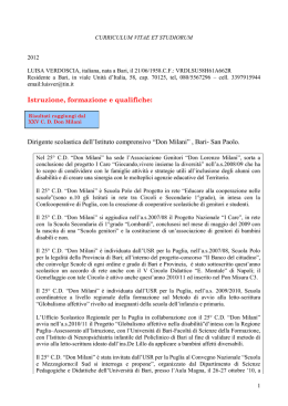 Curriculum Vitae del Dirigente Scolastico