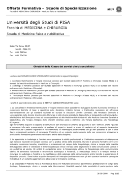 Ordinamento della Scuola di Medicina fisica e riabilitativa
