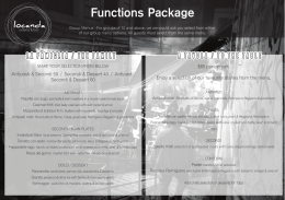 Functions Package - Locanda Osteria & Bar