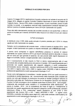 VERBALE DI ACCORDO PDR 2014 il giorno 15 maggio