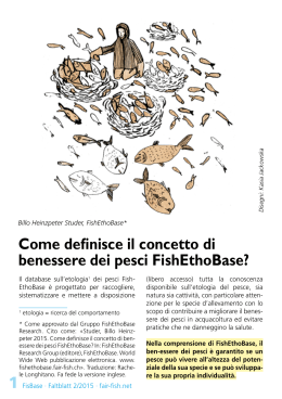 Come definisce il concetto di benessere dei pesci FishEthoBase?