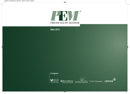 Rapporto PEM 2012 - Private Equity Monitor