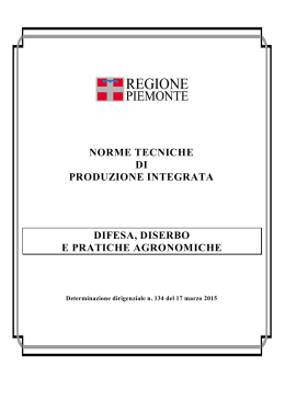 Norme Tecniche di Produzione Integrata 2015