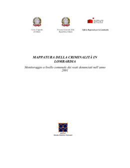 Mappatura della criminalit&agrave; in Lombardia