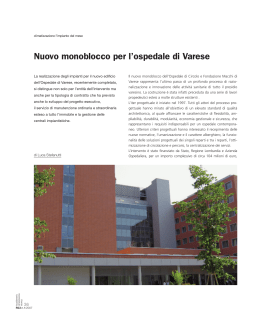 Nuovo monoblocco per l`ospedale di Varese