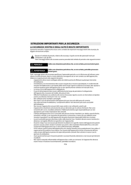 ISTRUZIONI IMPORTANTI PER LA SICUREZZA