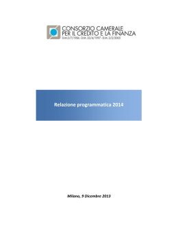 Relazione programmatica 2014 - Consorzio Credito e Finanza