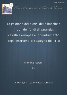 La gestione delle crisi delle banche e i ruoli dei fondi di garanzia