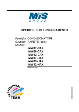 SPECIFICHE DI FUNZIONAMENTO Famiglia