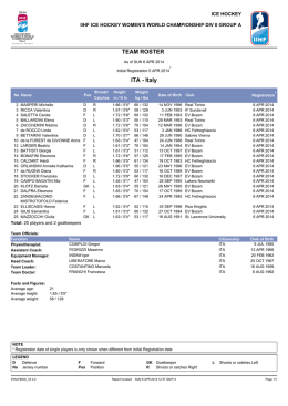 TEAM ROSTER ITA - Italy