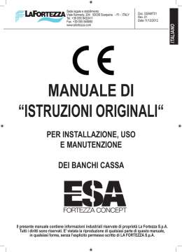MANUALE DI &ldquo;ISTRUZIONI ORIGINALI&ldquo;