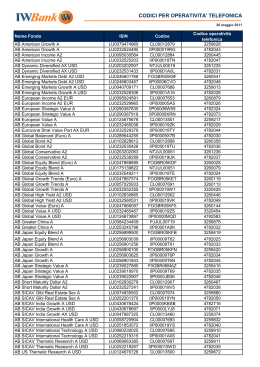 CODICI PER OPERATIVITA` TELEFONICA