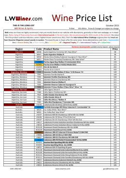 Wine Price List