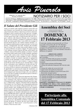 DOMENICA 17 Febbraio 2013
