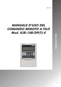 MANUALE D`USO DEL COMANDO REMOTO A FILO Mod. KJR