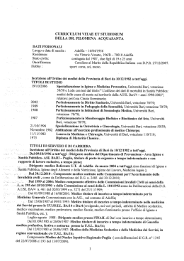 curriculum vitae et studiorum della dr. filomena acquasanta