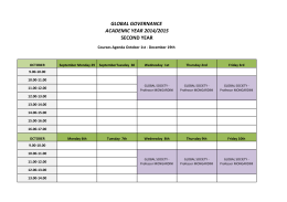 GLOBAL GOVERNANCE ACADEMIC YEAR 2014/2015 SECOND