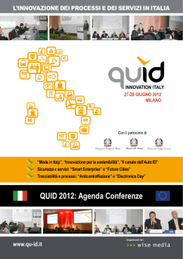 QUID 2012: Agenda Conferenze