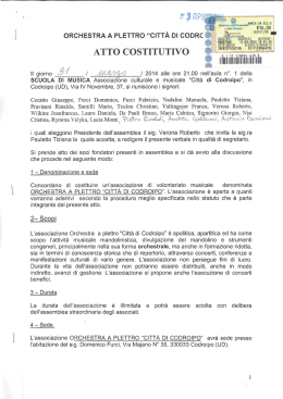 Statuto - orchestra a plettro "Citt&agrave; di Codroipo"