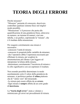 teoria degli errori - Home Page Prof. Francesco Zumbo. Matematica