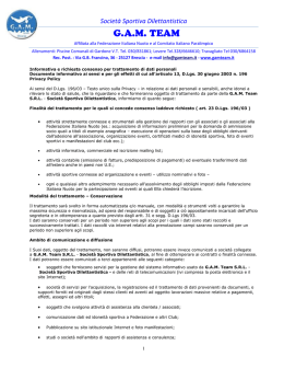 modulo privacy - GAM TEAM BRESCIA