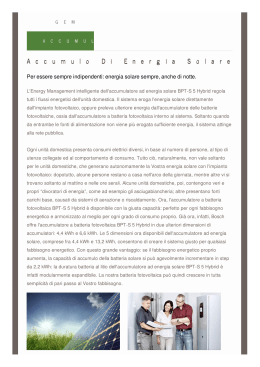 GEM | Energy service | Accumulatore