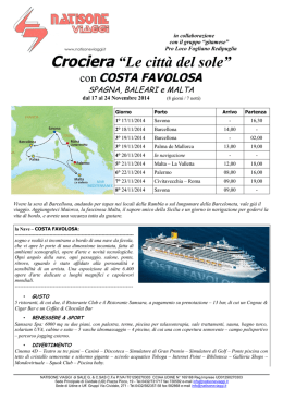 Crociera &ldquo;Le citt&agrave; del sole&rdquo;