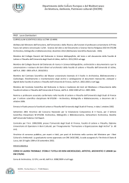 Universit&agrave; degli Studi della Basilicata Dipartimento delle Culture E