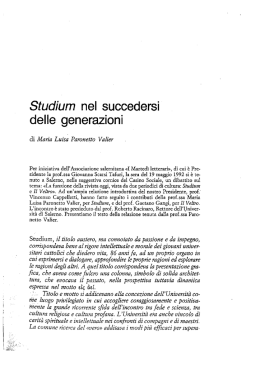 Studium del succedersi delle generazioni