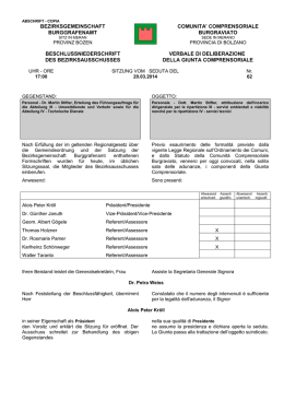 Oggetto - Bezirksgemeinschaft Burggrafenamt