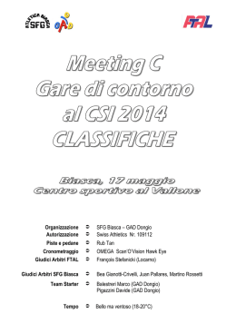 Organizzazione О SFG Biasca &ndash; GAD Dongio