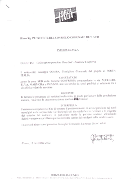Ill.rno Sig. PRESIDENTE DEL CONSIGLIO COMUNALE DI CUNEO