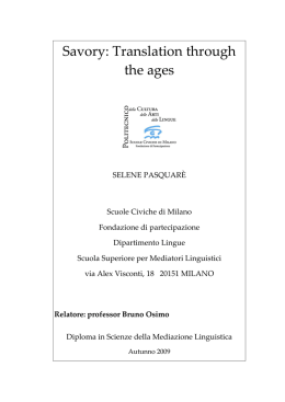 Savory: Translation through the Ages