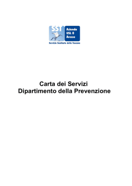 Carta dei Servizi Dipartimento della Prevenzione