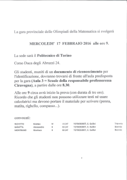 La gara provinciale delle Olimpiadi della Matematica si svolger&agrave;