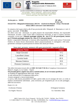 gara provinciale - Liceo Scientifico Statale Filippo Silvestri