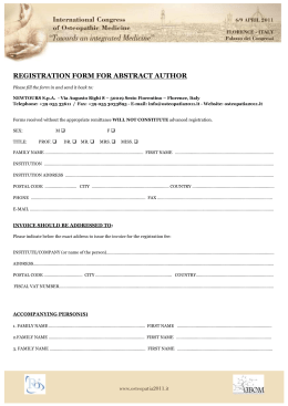 Registration Form abstract author