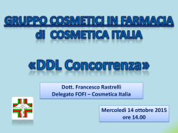 Dott. Francesco Rastrelli Delegato FOFI – Cosmetica Italia