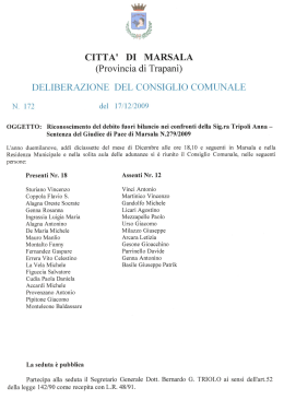 DELIBERAZIONE DEL CONSIGLIO COMUNALE