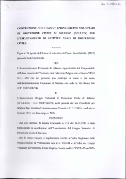 Convenzione tra Comune e Associazione di Protezione Civile