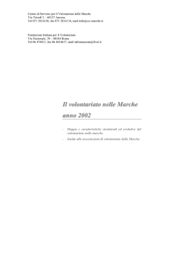 Il volontariato nelle Marche anno 2002